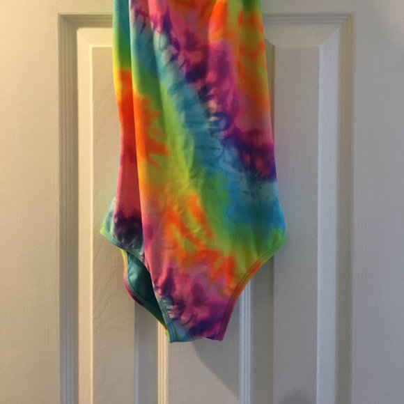 Girls Tie-Dye Swimsuit w/Matching Skirt Sz L/10-12 - Picture 3 of 8